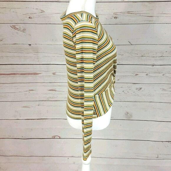 Ginger G, Twist knot Ribbed knit Striped Long sleeve top-Size Large - Picture 5 of 8